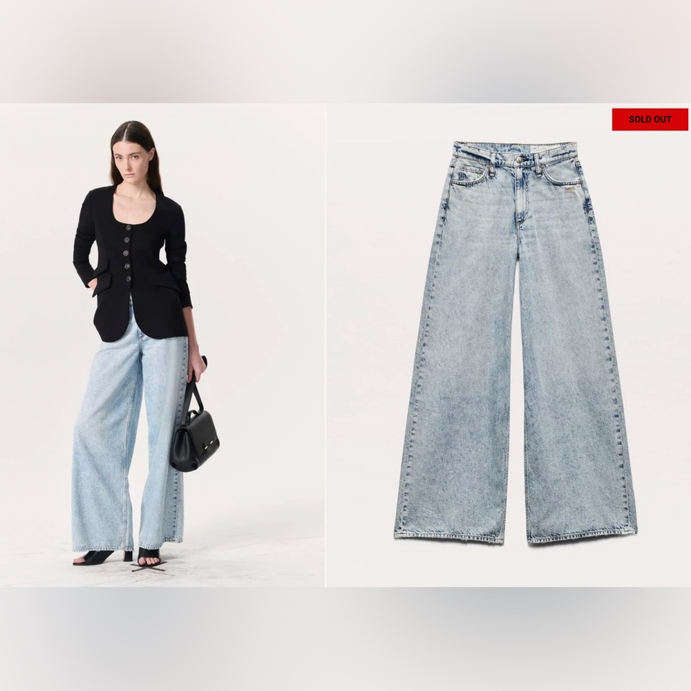 Rag & Bone featherweight sofie wide leg jeans - Size 24